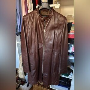 Bod & Christensen genuine leather longline jacket size 12